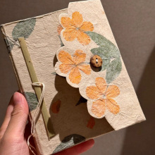 高质量尼泊尔手工制作手账本高颜值小众笔记本自然植物纹理可包邮