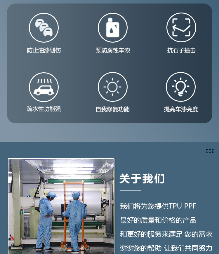 TPU invisible car wrap, paint protection film, transparent film, self-healing, high-stain-resistant coating, enhances gloss, car film, sold in full rolls