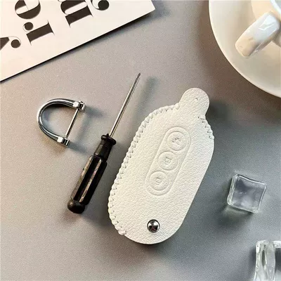 Wuling Hongguang Mini Key Cover Mini S Car Macaron Third Generation Gameboy Shell Female S Three Buckle Bag Gb (Static Rod/Key Bag) - white-with-horseshoe-buckle