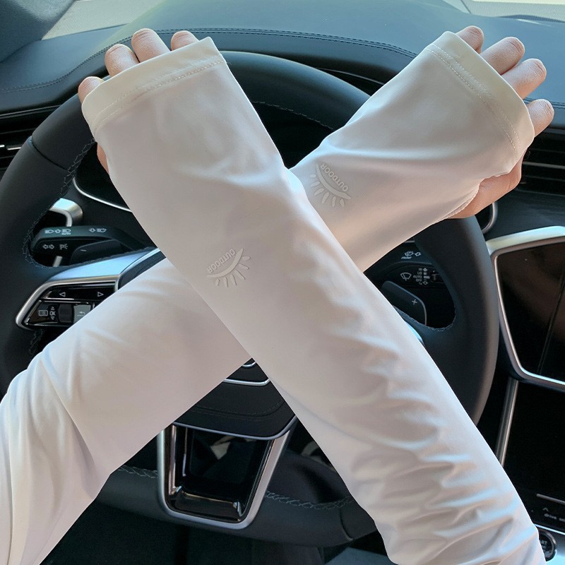 サイクリングや運転用の夏の男性と女性のアイスシルク日焼け止めスリーブ、UV保護、軽くて通気性のあるアウトドアスポーツ日焼け止めアイススリーブ|undefined