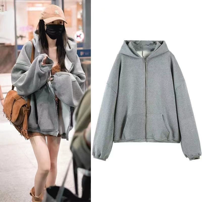 Set, jacket, hoody with zipper, (Physicals), oversize