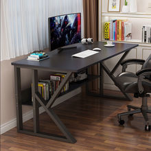 现代办公桌电脑桌台式家用写字桌简约钢木双人桌卧室简易桌学习桌