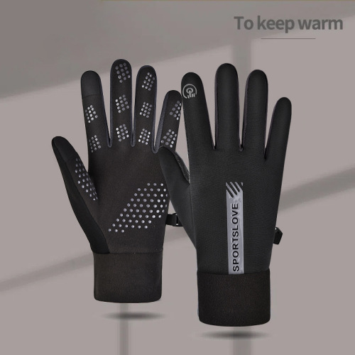 Cross-border autumn and winter warm gloves for cycling, suitable for men and women, warm, padded, thick, cycling, driving, anti-slip, touch screen, waterproof, wholesale