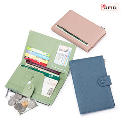 真皮RFID超薄型多機能パスポート証明書バッグ女性新型航空券パスポート証明書財布収納バッグ