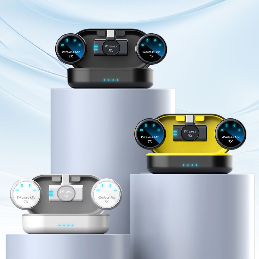 Nuevo collar inalámbrico micrófono de pulsación tipo teléfono móvil de transmisión en vivo entrevistas de alta definición de radio micrófono de reducción de ruido