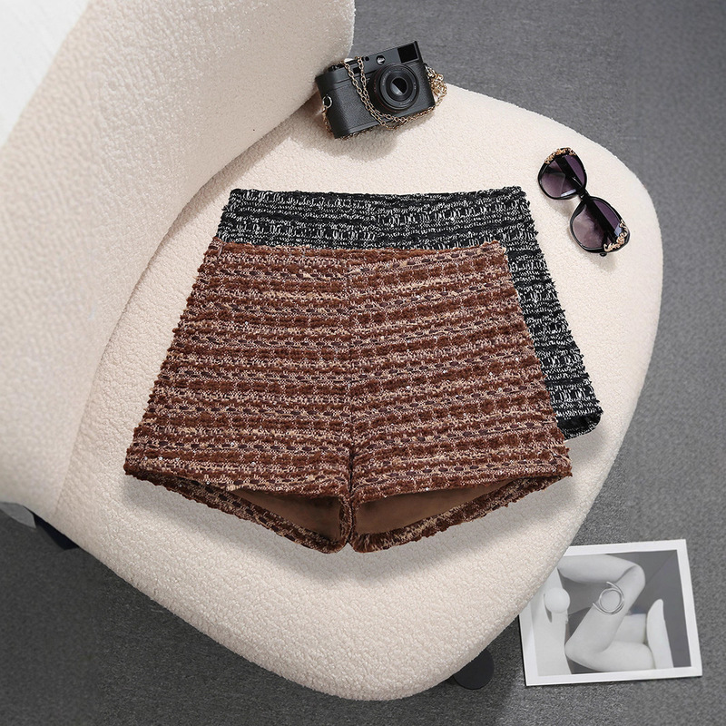 Chanel-Style Sequin Shorts for Women, New High-Waisted Slimming Anti-Exposure Tweed Leggings Wholesale 9783 Chanel-Style Sequin Shorts for Women, New High-Waisted Slimming Anti-Exposure Tweed Leggings Wholesale 9783