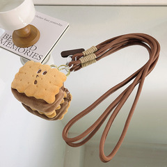 趣味夾心餅乾零錢包掛飾品手機殼掛繩側身背帶式跨鏈掛肩掛脖通用