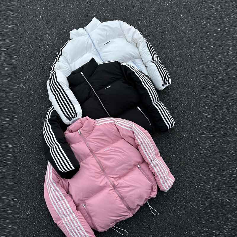 2025 New Cross-Border European and American Trendy Winter Letter Print Street Hip-Hop Style Men's Hooded Cotton Jacket