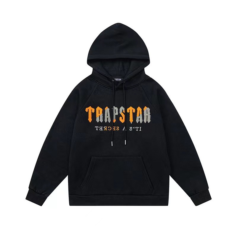 外贸Trapstar经典款彩虹渐变字母印花设计感宽松休闲百搭连帽卫衣|undefined