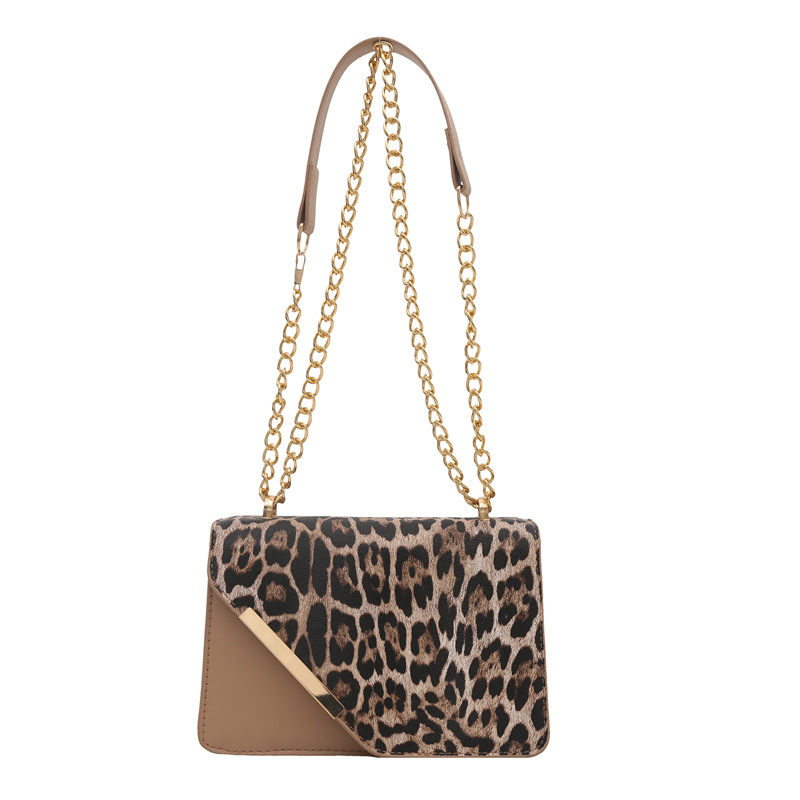 2024 invierno nuevo nicho diseño leopardo bolso de hombro de moda simple bolso de brazo cadenas mochila personalidad