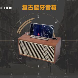 XM-5 new portable wireless Bluetooth speakers big volume desktop wood retro radio mini small audio