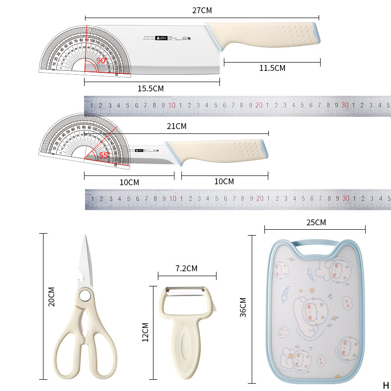 Kit de cuchillos de alimentos suplementarios para bebés cuchillo de cocina plegable cuchillo de cocina cuchillo de carne de dos piezas cuchillo de frutas herramientas de cocina