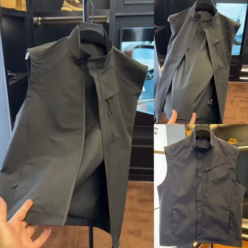 Business casual versatile stand-up collar vest, slim fit, light luxury soft shell gilet, 2026 autumn new men's jacket