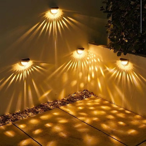 Amazon cross-border solar fence light 6LED semi-circular step light garden wall light fence courtyard wall light