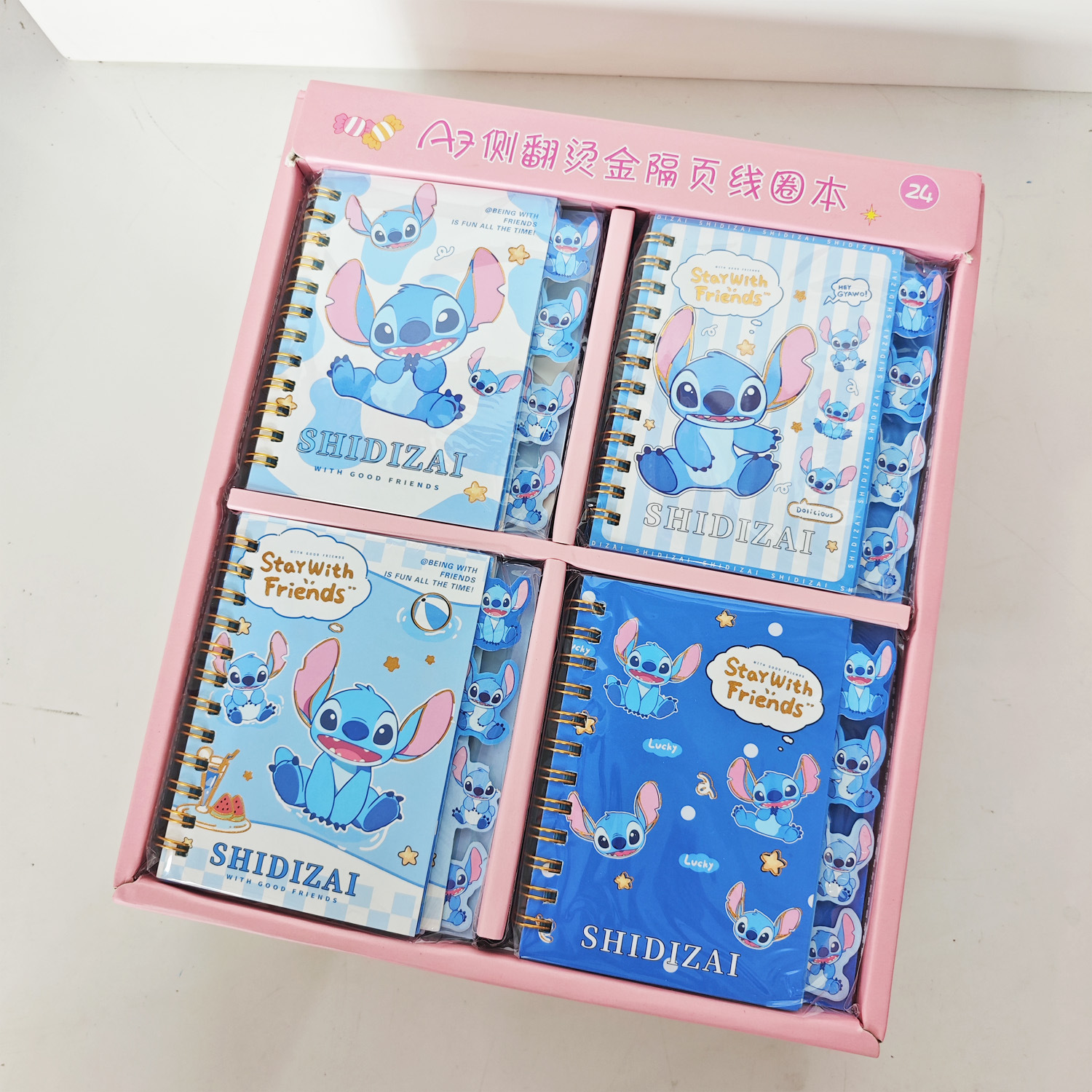 Creativo nuevo libro de círculo de línea Stitch de dibujos animados de alto valor Stitch libro de cuentas portátil para estudiantes al por mayor