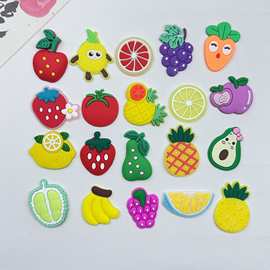 卡通水果系列 PVC软胶配饰 DIY手机壳洞洞鞋水杯收纳盒饰品冰箱贴
