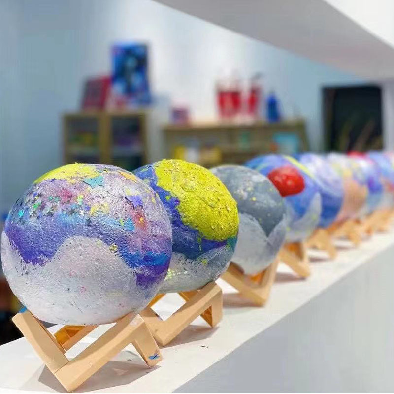 Hand-painted DIY Planet Light Moon Night Light Manual Painting Graffiti Painting Handmade Studio Personality Production
