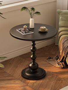 Light Luxury Sofa Side Table Living Room Household Small Coffee Table Side Table Retro Corner Table Iron Bedside Storage Balcony Small Round Table