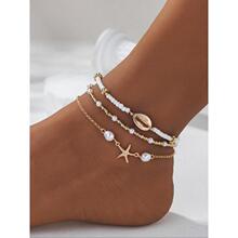 Z 34718 Starfish shell ankle bracelet ���麣�Ǳ��ǽ���