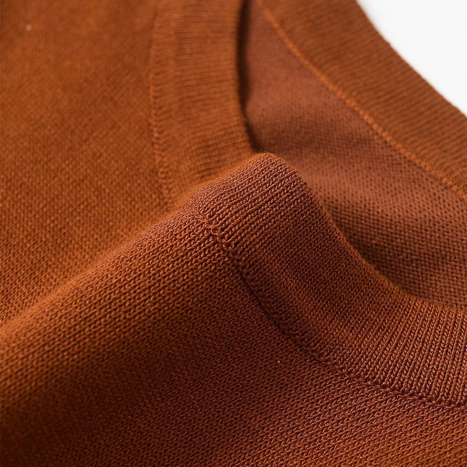 Women's Clothing Women's Fashionable Plain Knit Sweater Simple Crew Neck Short Sleeve Basic Top Summer For Formal & Casual For Women_ecoleips.com