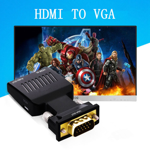 HDMI to VGA audio power supply adapter high-definition cable HDMI to VGA adapter converter connector