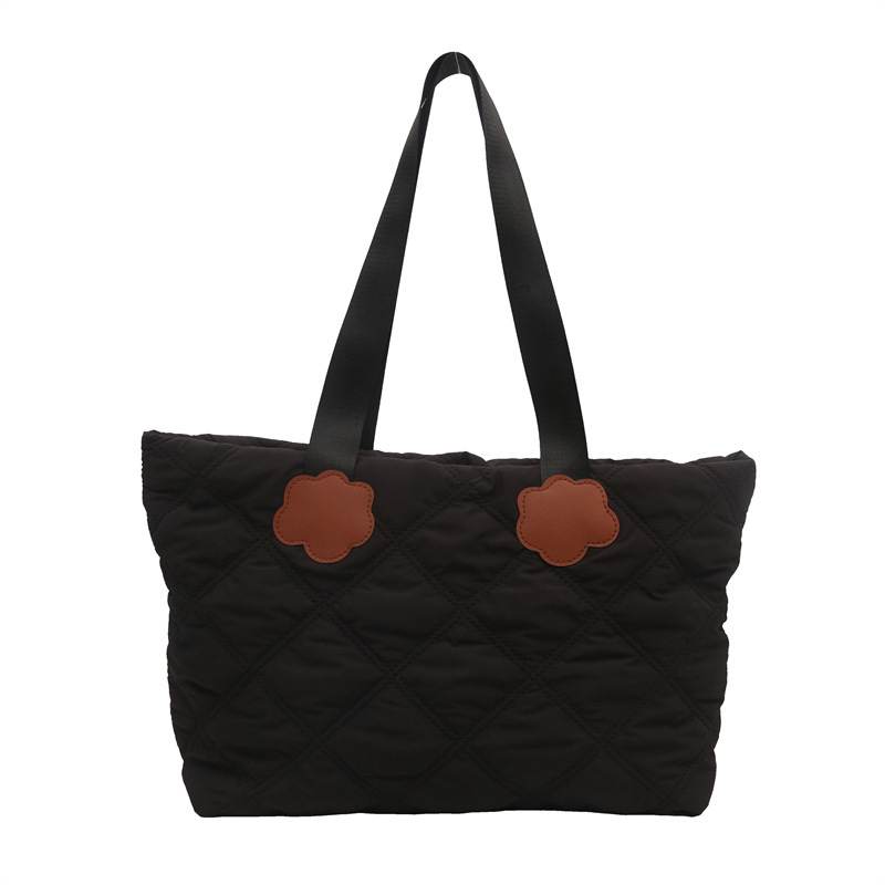 2024 nuevo otoño / invierno algodón bolsa de ropa bolsa de gran capacidad bolsa de ocio bolsa de moda de mujer versátil bolso de hombro de viaje a cuadros