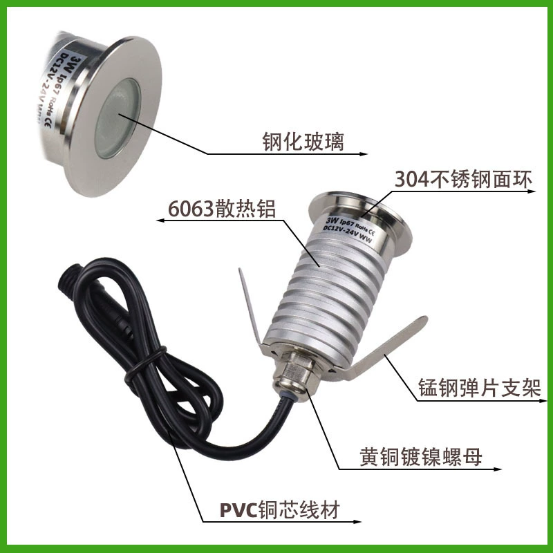 LED-лампа для беседки для кладбища из нержавеющей стали, вилла, маленькие садовые светильники, 1W