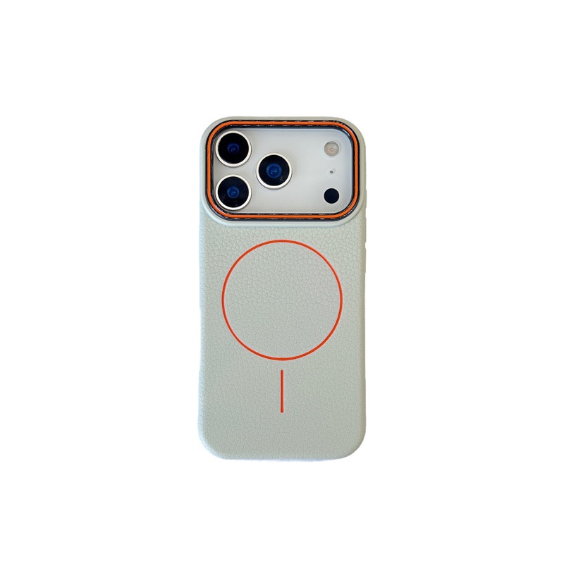 适用苹果17promax荔枝皮纹磁吸手机壳iphone16肤感15防摔12保护套|undefined