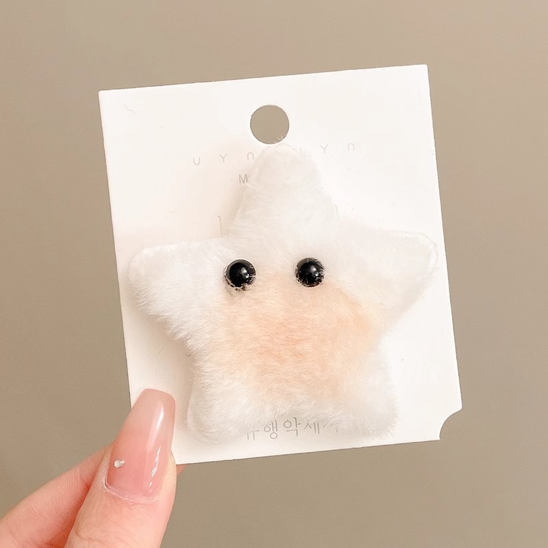 Colorido estrella peludo horquilla femenina Otoño e Invierno lindo Bangs BB clip horquilla trasera cabeza rota pelo clip lateral pinza