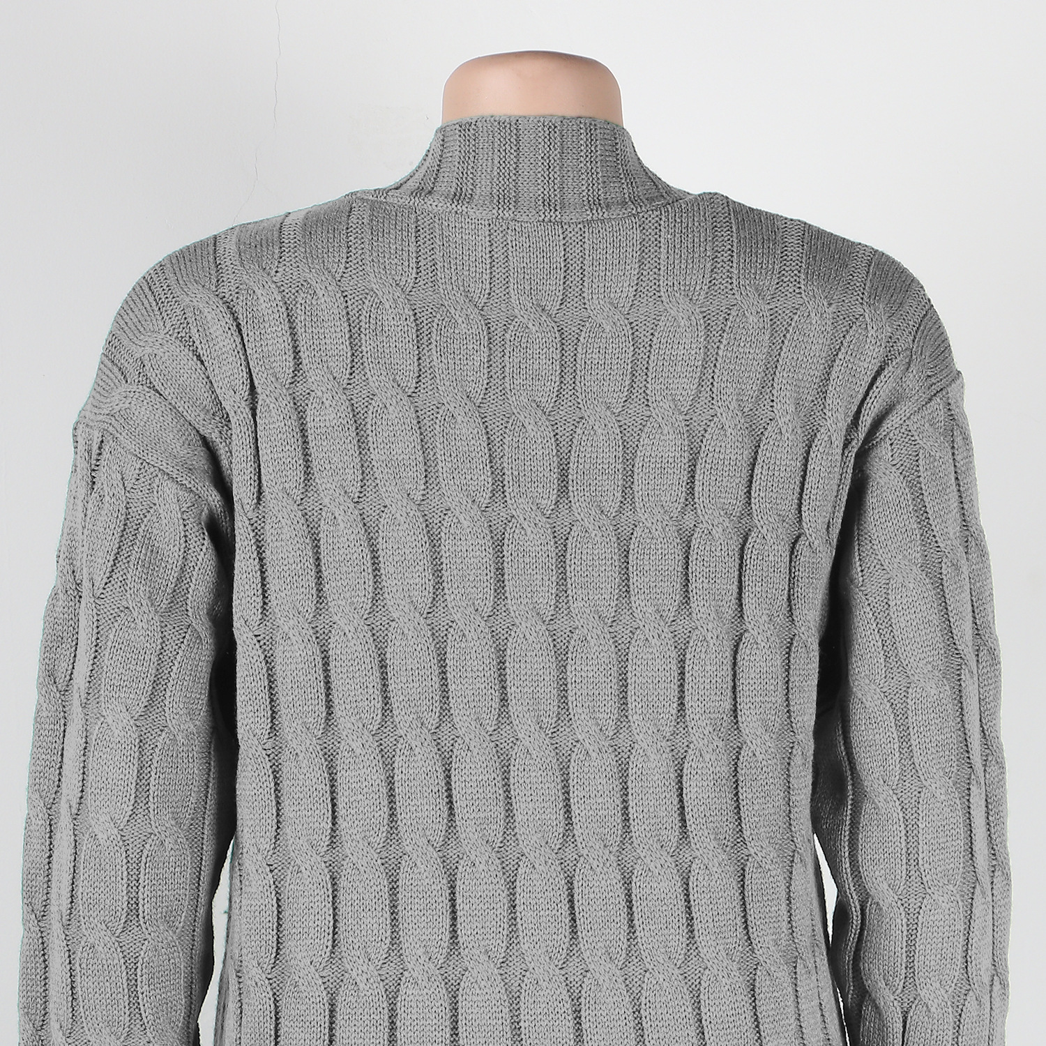 Damen Strickjacke Lang Aus Grobstrick In Unifarben Wintermantel_voghion.com