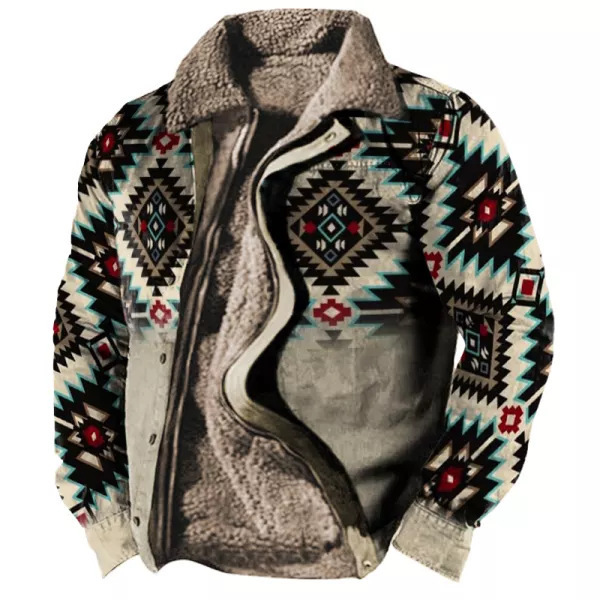 Cross-border en stock bolsillo de costura lateral engrosada casual cremallera suelta Lobo marrón Chaqueta de algodón de manga larga para hombres jóvenes