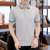 Дышащая футболка с коротким рукавом, летняя трендовая футболка polo, облегающий крой