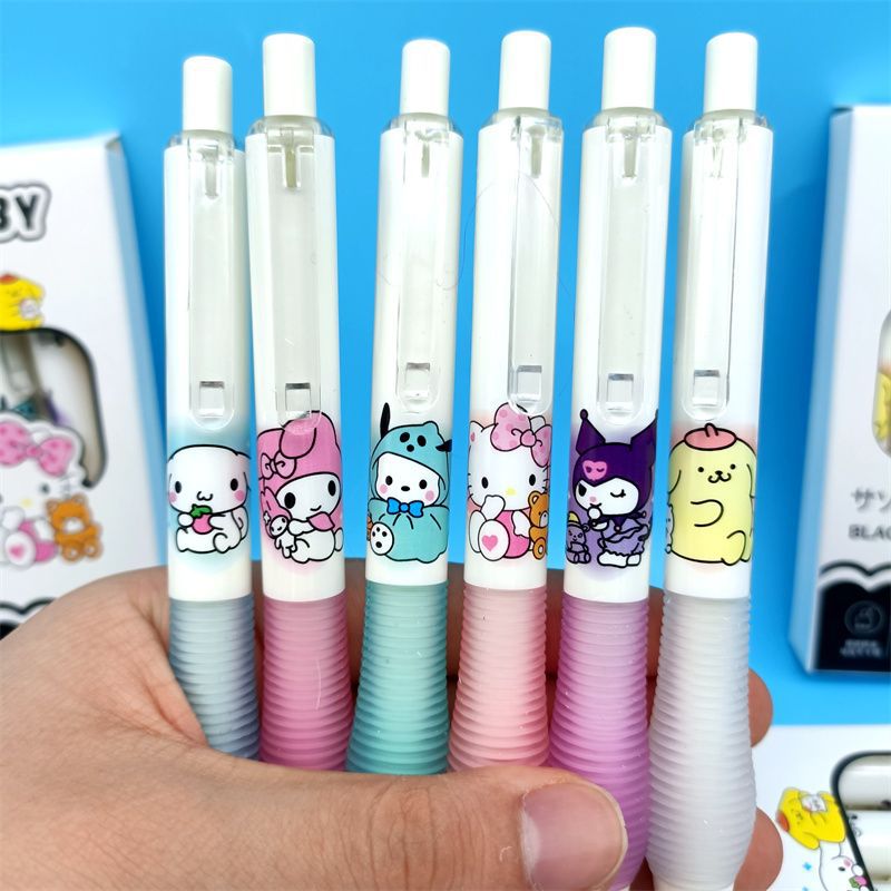 Kolomi pulsación de bolígrafo neutro bolígrafo de examen de alta belleza para chicas lindas bolígrafo de secado rápido 0.5 bolígrafo de agua negra de carbono