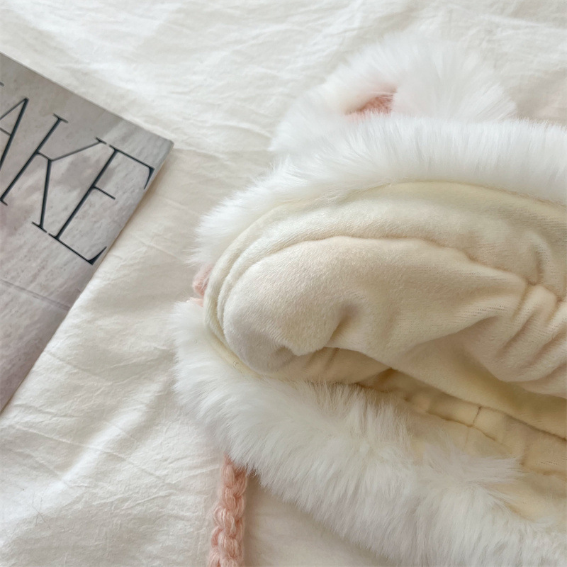 Unisex Children's hats Winter boys and girls ins plus cashmere knitted plush Lei Feng hat ear protection hat_voghion.com