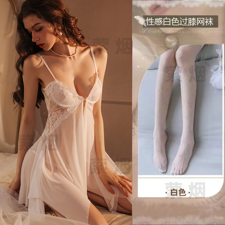 0859 화이트 + 화이트 망사스타킹