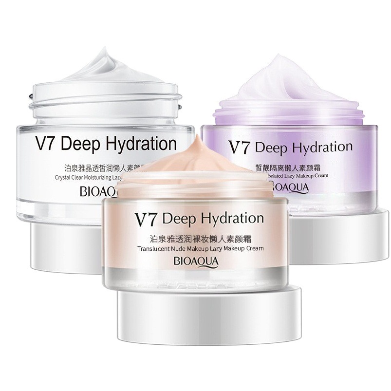 Boquanya V7 maquillaje crema hidratante fácil de aplicar y modificar la piel Color hidratante brillo corrector piel belleza perezoso maquillaje crema