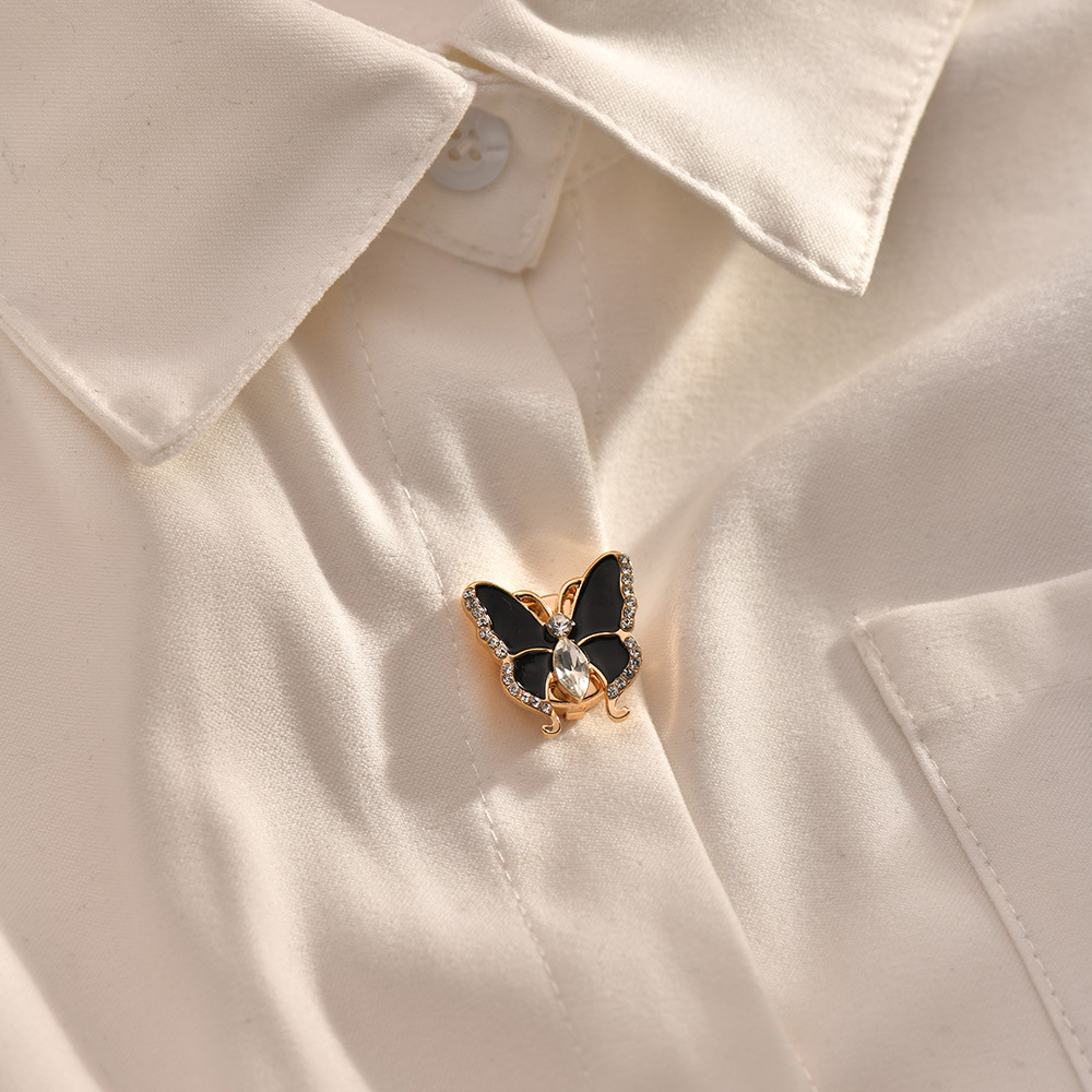 Butterfly Pattern All Seasons Season 1 Piece Elegant Korean Style Butterfly Alloy Diamond Women's Cufflinks