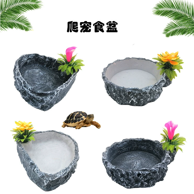Принадлежности для рептилий, небольшой тарелка для кормления черепахи, пасторальный водный таз из смолы, паук, змея, ящерица, черепаха, кормушка для рыбы, тарелка для кормления
