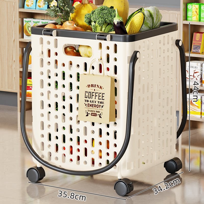 Carrito de Compras Plegable Portátil de PP de Alta Resistencia, Silencioso, para Hogar y Supermercado image 6