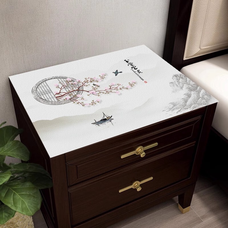 New Chinese-style Bedside Table Tablecloth Waterproof Anti-scalding Non-washable Leather Table Mat Bedroom Bedside Table Top Dustproof Cover Towel Cover Cloth New Chinese-style Bedside Table Tablecloth Waterproof Anti-scalding Non-washable Leather Table Mat Bedroom Bedside Table Top Dustproof Cover Towel Cover Cloth