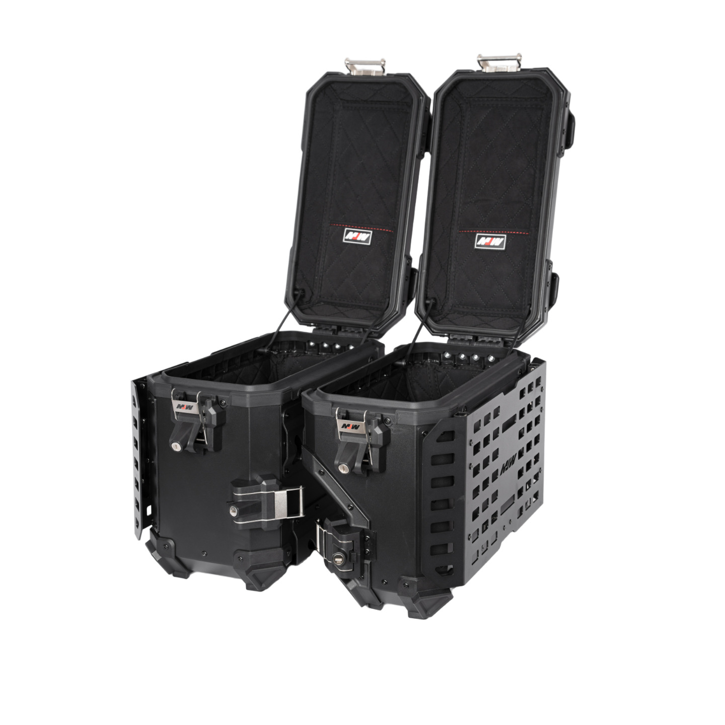 38Lbm Multifunctional Armored Black Aluminum Alloy Three-Box Motorcycle Tail Box Side Box for Motorcycle Travel and Camping Storage