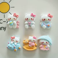 Яркий мультяшный троян кошачий DIY кремовый чехол для мобильного телефона фитинги смолы ручной работы заколки для волос трос ювелирный материал