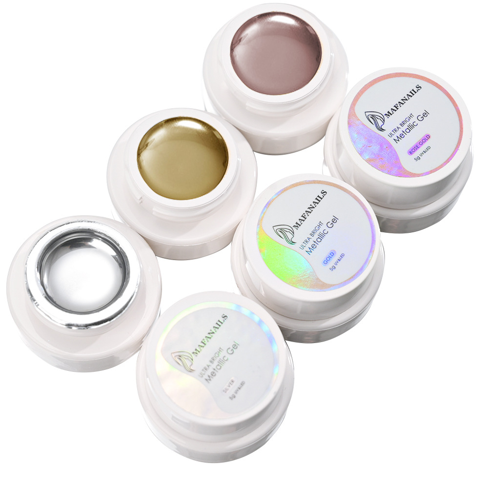 Nail art liquid mirror metallic gel, ultra-bright gold, silver, rose gold, for painting, line drawing, and edge detailing, phototherapy gel, specialized for nail salons