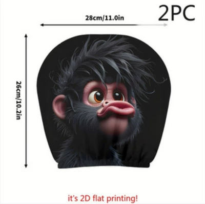 Sürətlər qutusu və əl tormozu başlıqları, for Cars, Various Quirky Prints - black-haired-monkey-2-pack