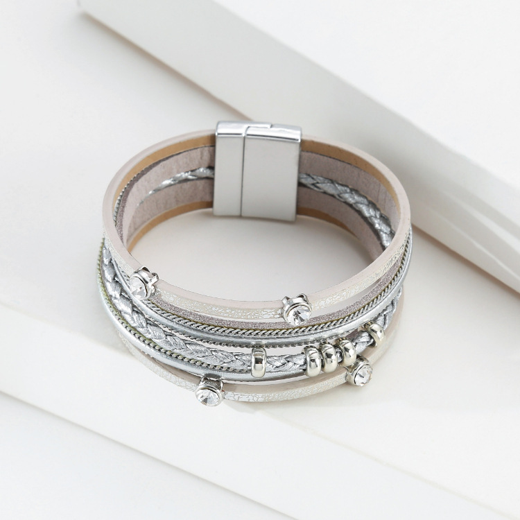 Böhmische Mehrschichtige Geometrische Lederarmband Großhandel display picture 18