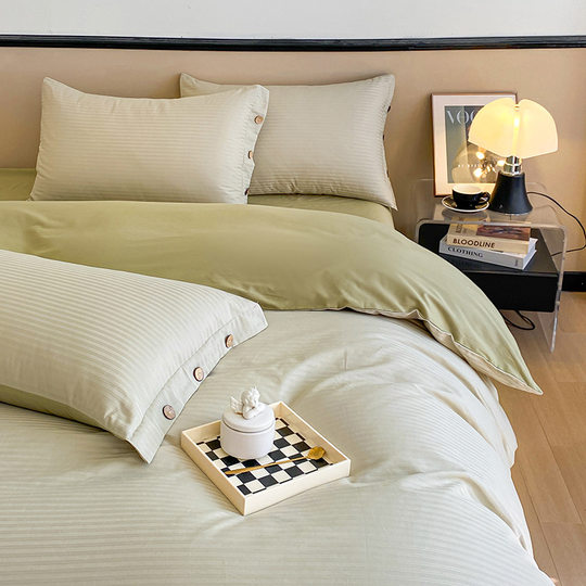Class A 60 Xinjiang long staple cotton four-piece high-grade pure cotton quilt cover sheets three-piece bedding