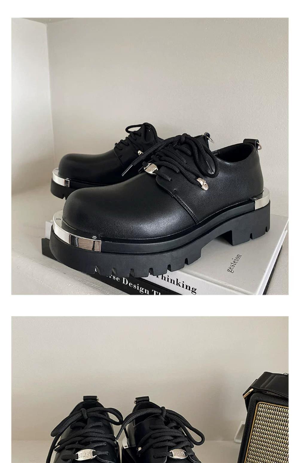 Chaussures Derby ShoeVault pour homme, modèle phare de la collection automne-été, rehausseur de taille, noires, décontractées, professionnelles et habillées, authentiques._voghion.com