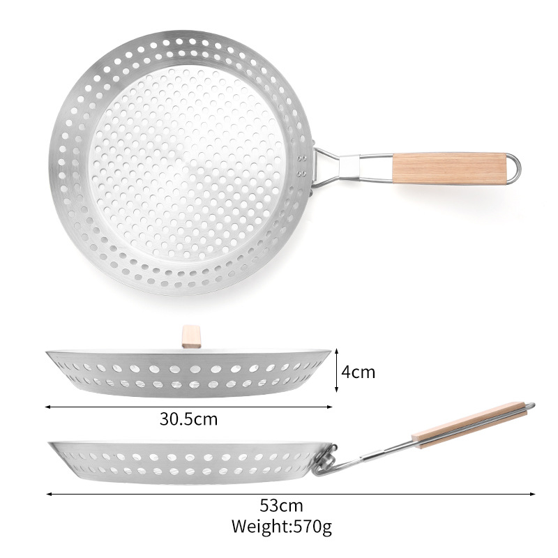 430不锈钢烤肉盘 创意可折叠烧烤盘 圆形烤盘烤鸡翅工具批发