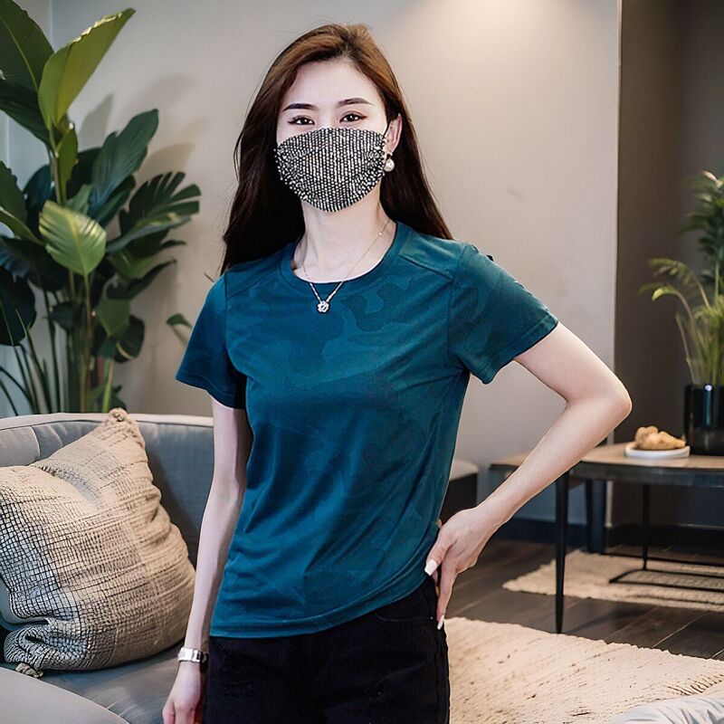 Summer Short-sleeved T-shirt Women's Mesh Quick-drying Fitness Top Loose plus size Outdoor Crewneck Sportswear Running Summer Short-sleeved T-shirt Women's Mesh Quick-drying Fitness Top Loose plus size Outdoor Crewneck Sportswear Running
