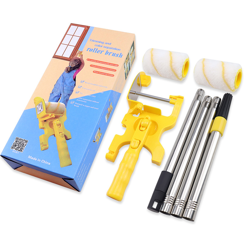 Cepillo de rodillo de corte transfronterizo pintura de látex separación de color cepillo de pintura pared techo pintura herramienta cepillo de pared artefacto